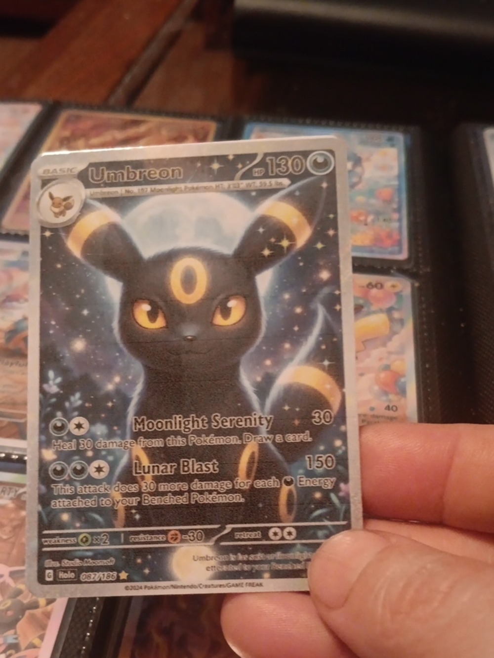 Pokemon Umbreon Holo Card - Black and Gold Accents